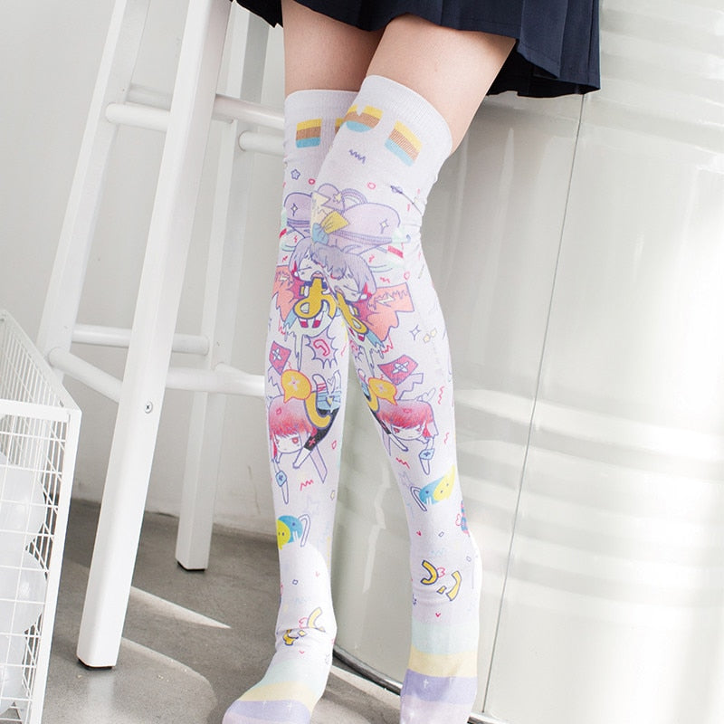 New Socks Fashion Stockings Casual Polyester Thigh High Over Knee High Socks Girls Womens Female Long Knee Sock 2020 5S-SW08